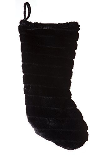 Faux Fur Christmas Stocking, Black Striped Mink | Walmart (US)