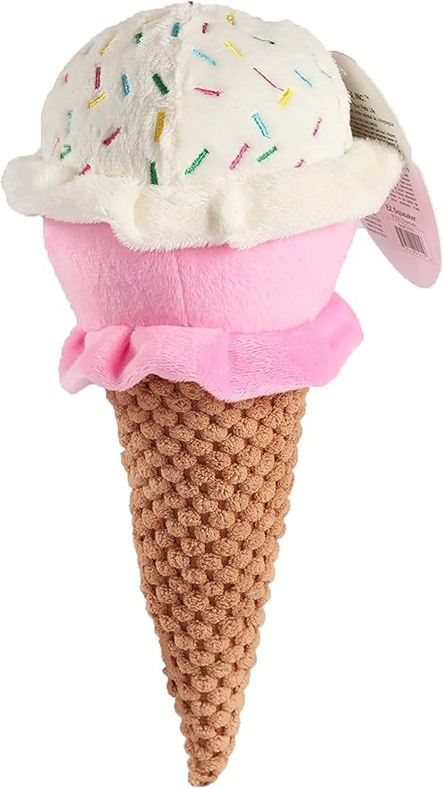 Petlou Durable Plush Dogs Squeak Toys. 10-Inch Ice Cream | Amazon (US)