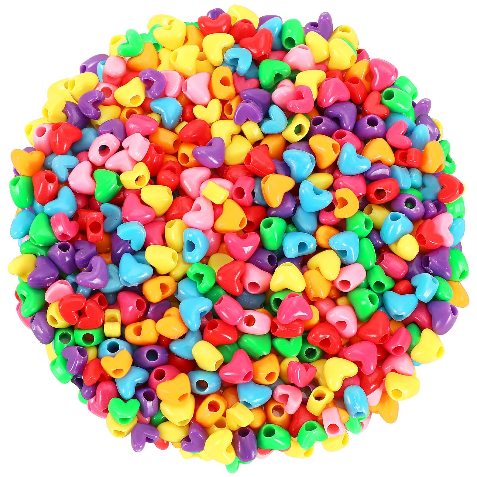 UPINS 1200Pcs Heart Beads, Valentine's Beads for Crafts Jewelry Making Bracelets Beads for Valent... | Amazon (US)