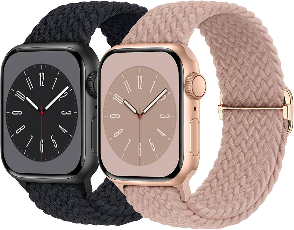 Braided Solo Loop Compatible with Apple Watch Band 38mm 40mm 41mm Women Men, Adjustable Stretchy ... | Amazon (US)