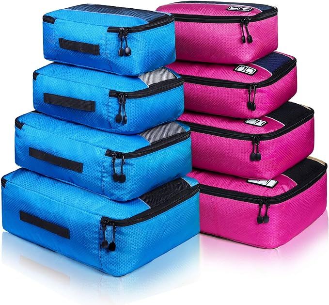 Packing Cubes Luggage Bags Organizer Durable Travel Accessories With Clothing Label | Amazon (US)