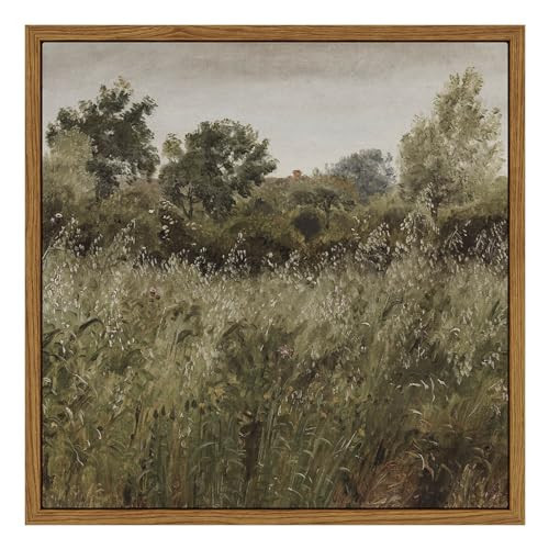 InSimSea Square Framed Canvas Wall Art, Vintage Decor Canvas Natural Field Wall Art Prints, Desk Decor, Classical Farmhouse Oil Painting Home Decor for Bedroom Living Room, Office 10"x10" | Amazon (US)