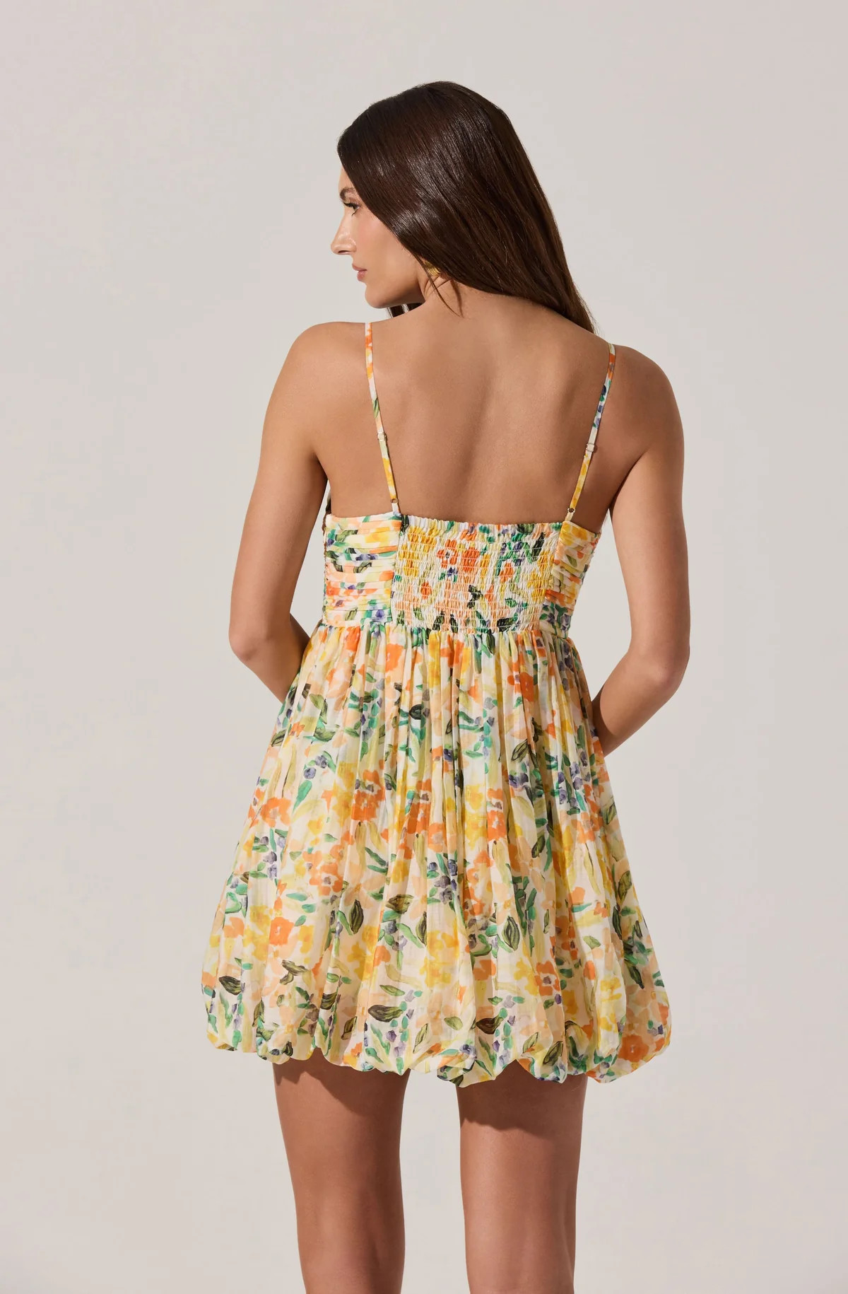 Bubble Floral Mini Dress - Orange multi floral / XL | ASTR The Label (US)
