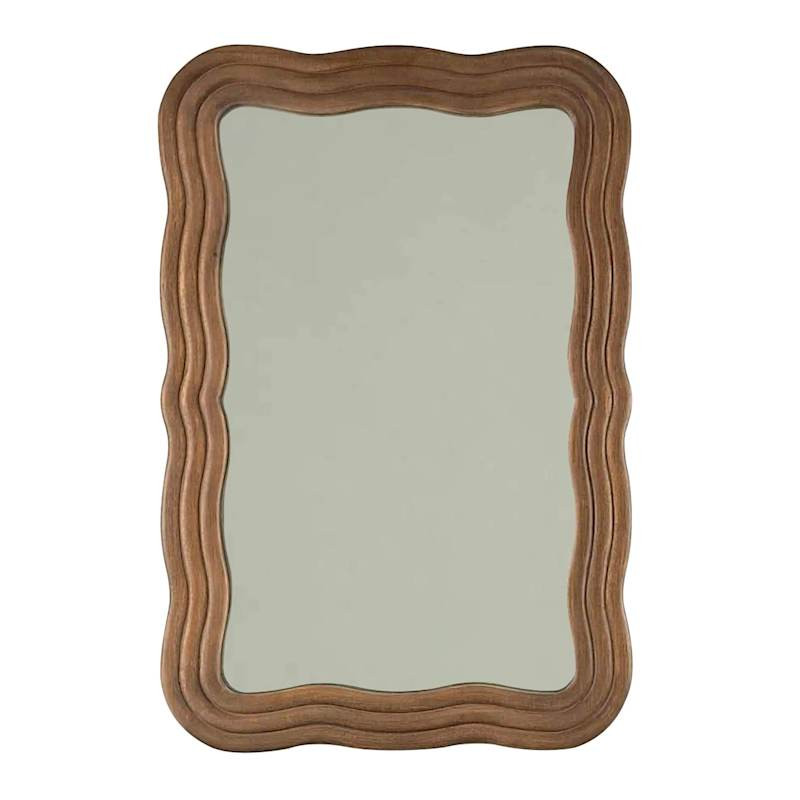 Walnut Wavy Wall Mirror, 24x36 | At Home