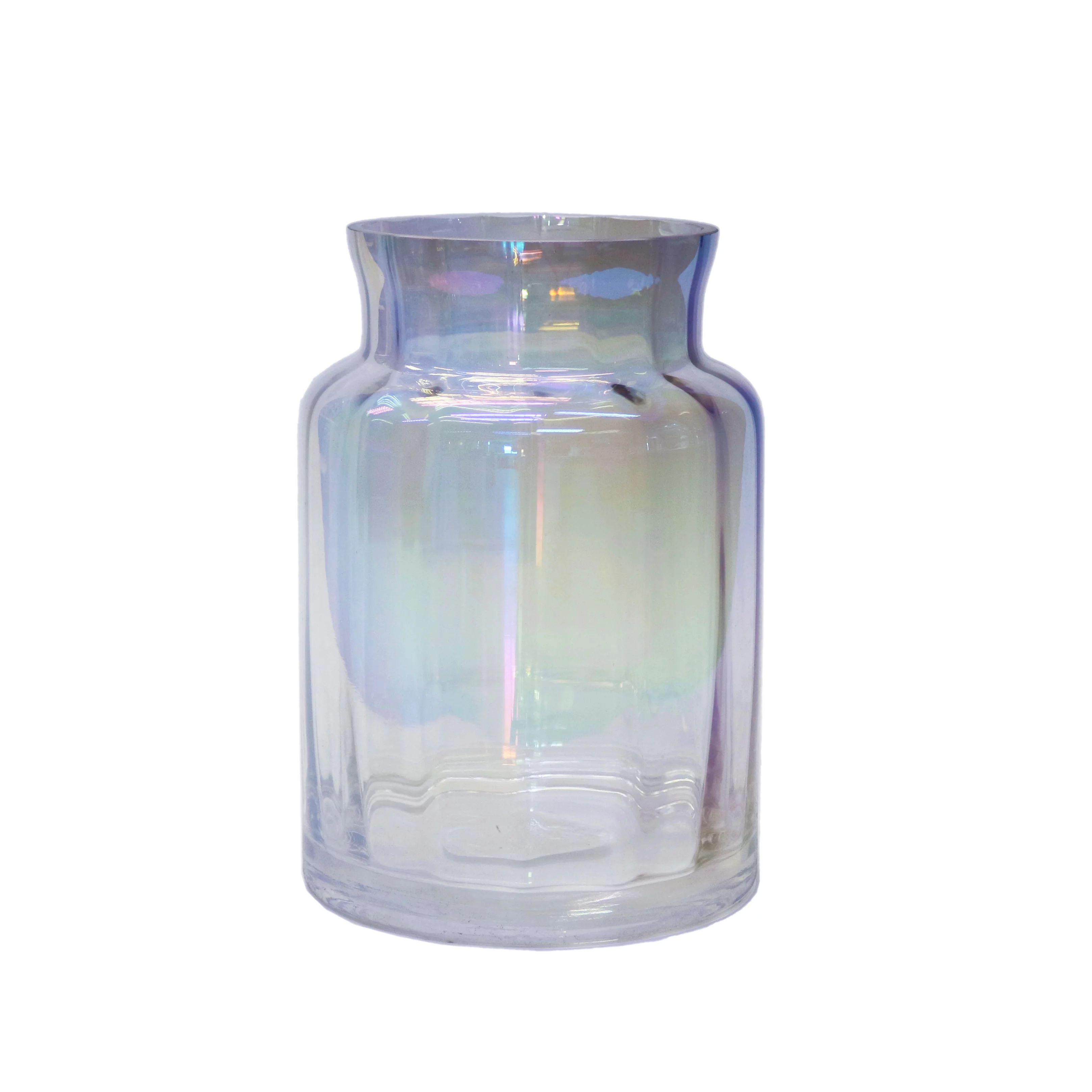 Mainstays 7.9" Glass Vase Container in Iridescent, Modern and Simple Stylish Design - Walmart.com | Walmart (US)