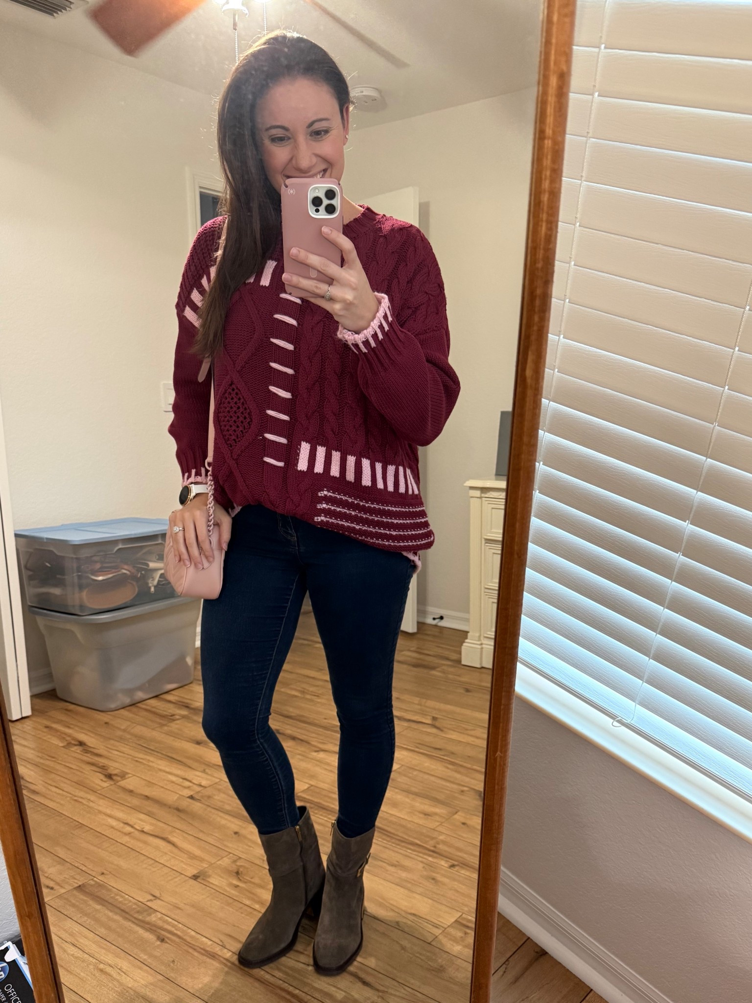 Cozy winter look for dinner! Oversized sweaters paired with a slim silhouette like skinny jeans help to balance the look and make it look perfectly put together! 

#LTKFindsUnder100 #LTKgrwm #LTKootd