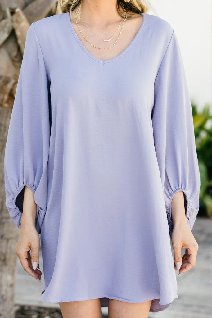 Loud And Clear Lavender Purple Bubble Sleeve Dress | The Mint Julep Boutique