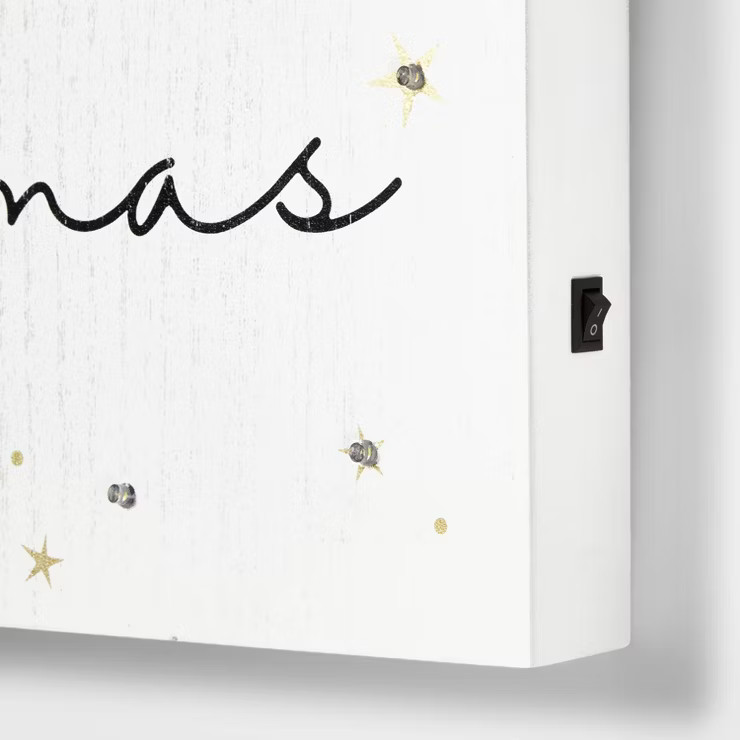 19" Battery Operated Lit 'Sleeps 'til Christmas' Wood Countdown Sign Cream - Wond... | Target