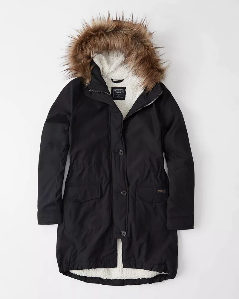 Womens Sherpa-Lined Military Parka | Womens Coats & Jackets | Abercrombie.com | Abercrombie & Fitch US & UK