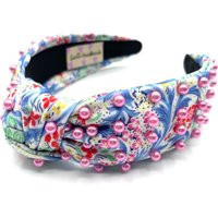 Blue Floral Headbands Pink Pearl Beaded For Women & Girls | Etsy (US)