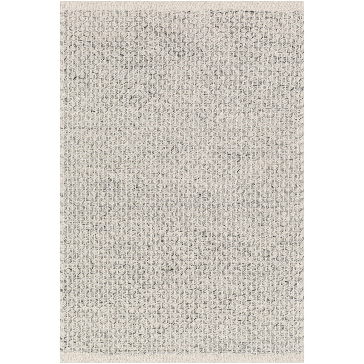 Azalea Hand Woven Indoor/Outdoor Rug in Medium Gray, White, Ink | Burke Decor