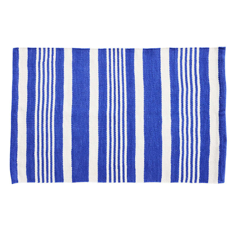 Dark Blue & White Striped Layering Mat, 24x36 | At Home