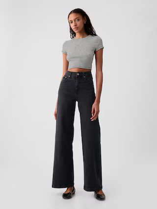 High Rise Stride Wide-Leg Jeans | Gap (US)