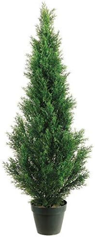One 3 Foot Outdoor Artificial Cedar Topiary Tree Potted UV Rated Plant by Silk Tree Warehouse Com... | Amazon (US)