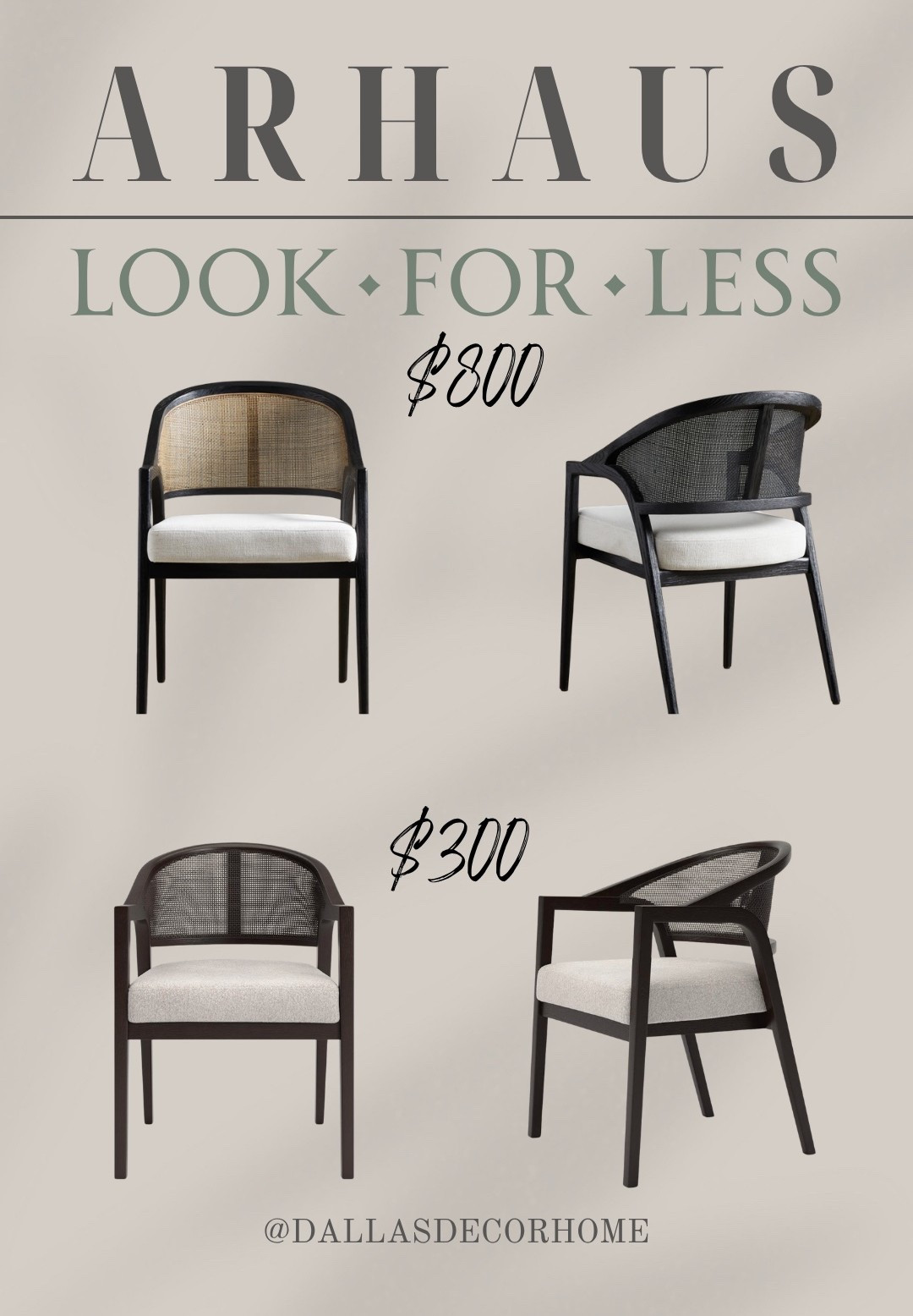 I found the best Arhaus dupe for the cane dining chair! $300 a chair versus $800!

#LTKOver40 #LTKHome #LTKSaleAlert
