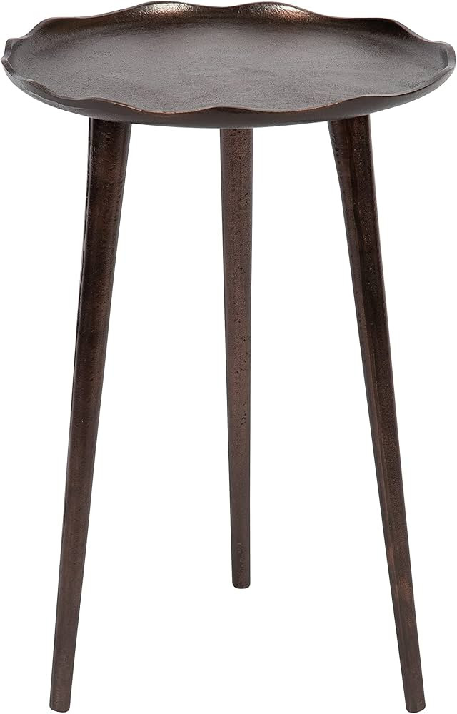 Kate and Laurel Alessia Modern Decorative Cast Aluminum Round Metal Side Table with Deckled Edge ... | Amazon (US)