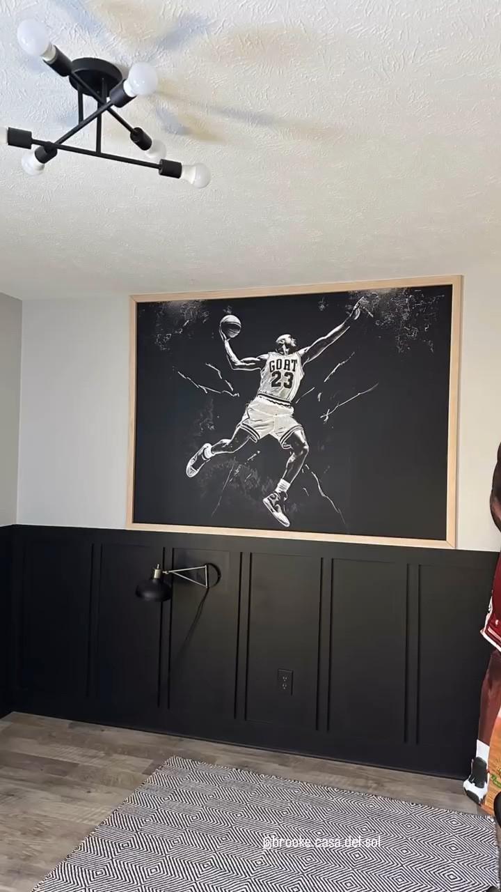 When you want a quick room update, peel and stick wallpaper is your bff! 

Comment “basketball” and I’ll send you all the info + a discount code! 

@wall.blush has some super adorable patterns for whatever stage your kiddo might be in 🦖 🏀 ! I removed the dinos and up went the GOAT paper. With some inexpensive pine trim + my fav stain combo, I framed it out and like magic the room has a whole new feel! Now, to make or buy a bed 🤔 

Tell me ⬇️ 
 Build an orange Nike bed or something less flashy/normal

#wallblush #newbedroom #kidsroom #basketballroom #basketballislife

#LTKHome #LTKFamily #LTKKids