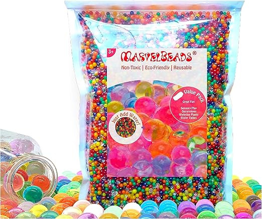 MarvelBeads Water Beads Non-Toxic (Half Pound Refill) Rainbow Mix for Sensory Play, Spa Refill, T... | Amazon (US)