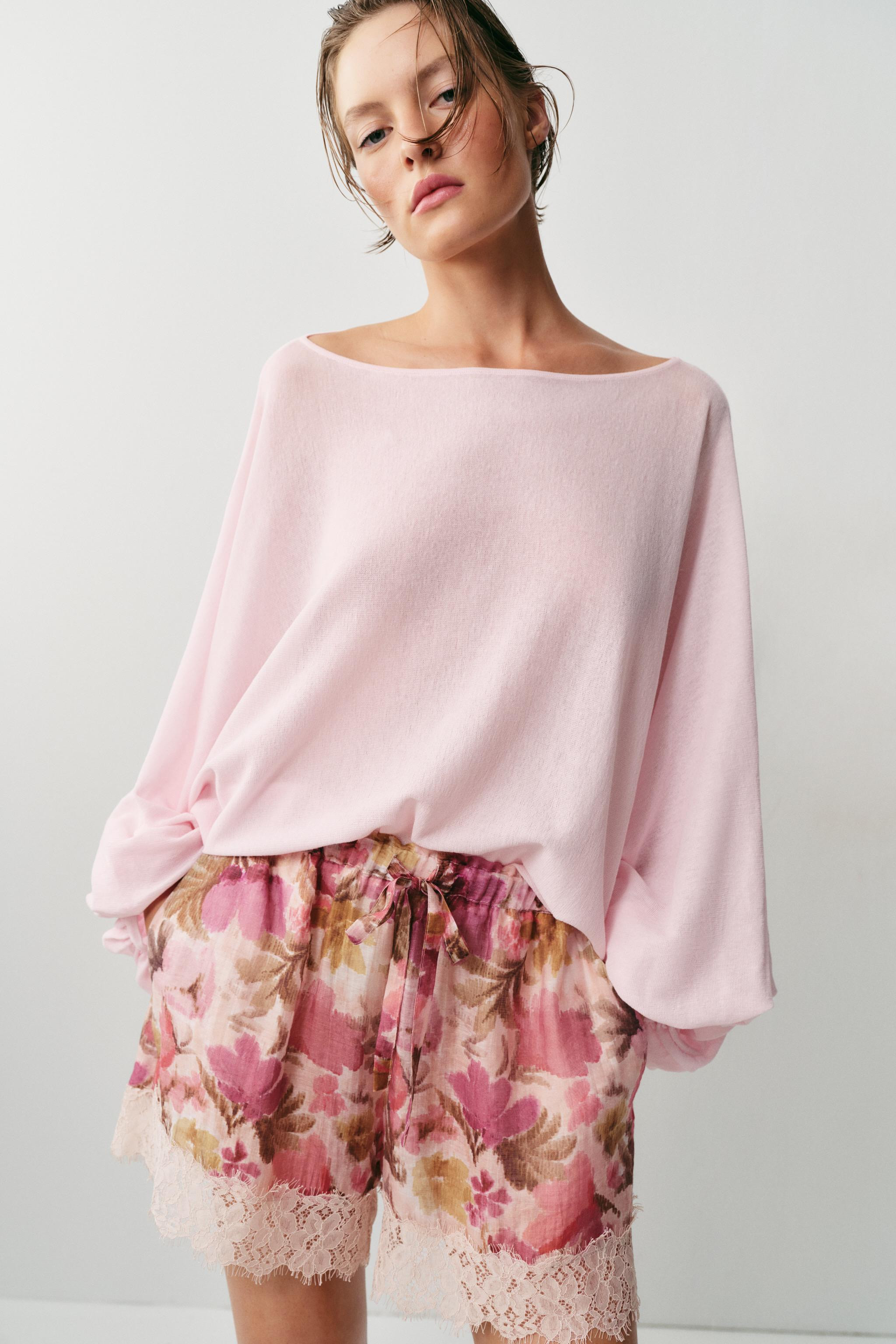 FLORAL LACE PRINT SHORTS | Zara UK
