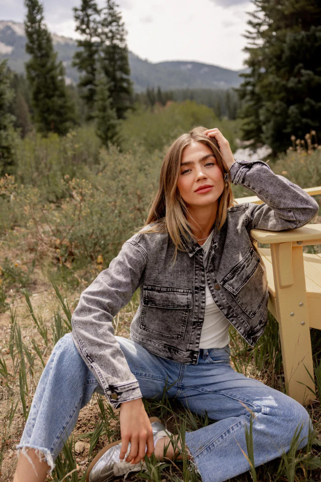 My Favorite Black Wash Denim Jacket | Pink Lily