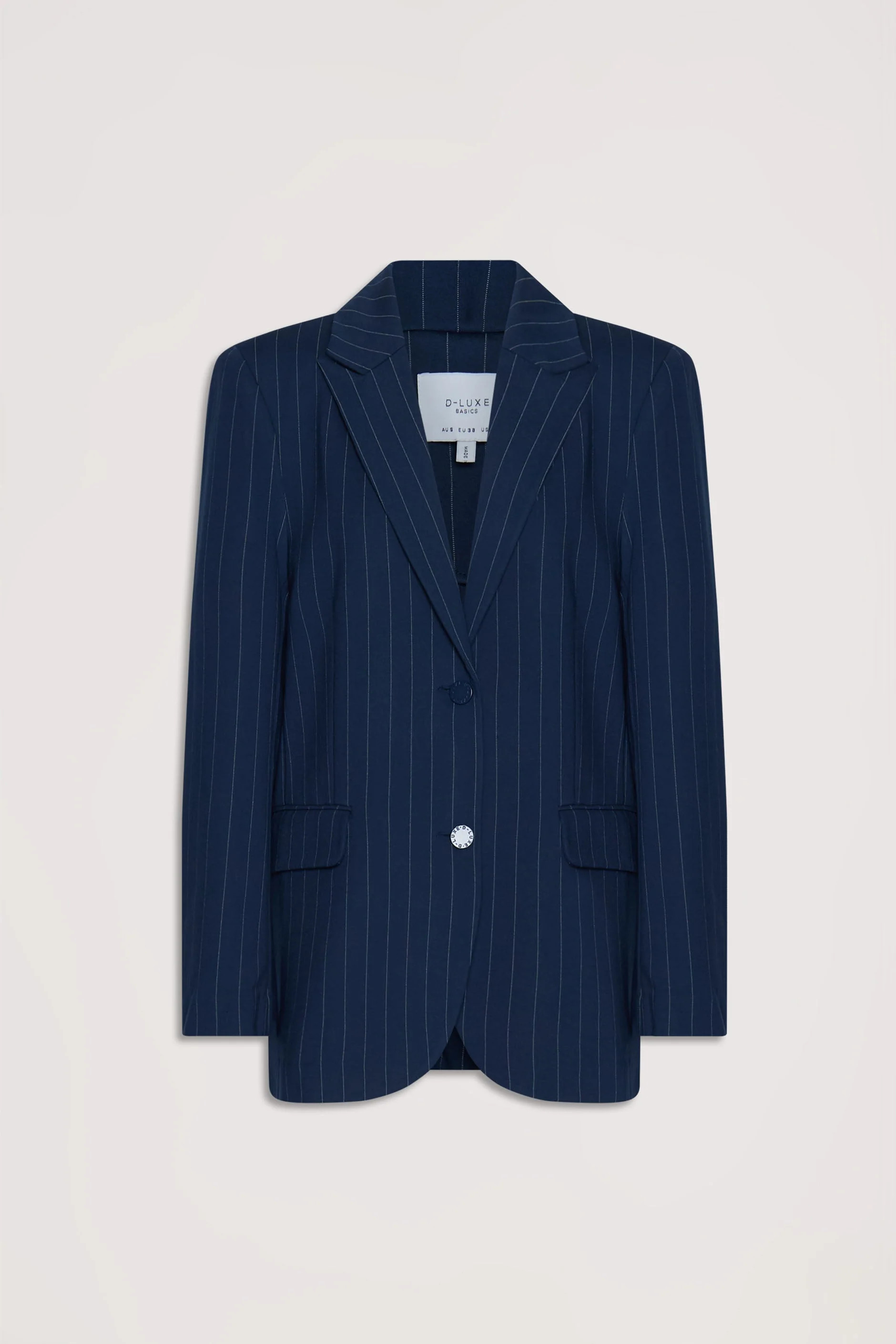 D-Luxe Pinstripe Blazer - Navy/White | DECJUBA