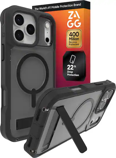 ZAGG - Rainier Snap with Kickstand for Apple iPhone 17 Pro Max - Smoke Black | Best Buy U.S.