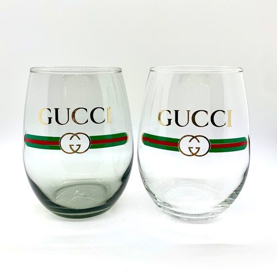 Gucci inspired stemless wine glass | Etsy | Etsy (US)
