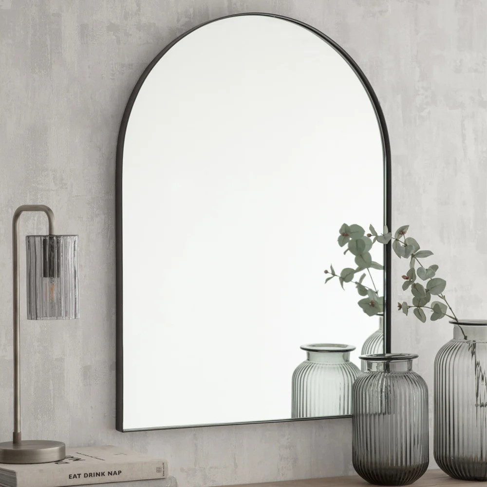 Garden Trading Arched Mirror in Black & Iron | Olivia's