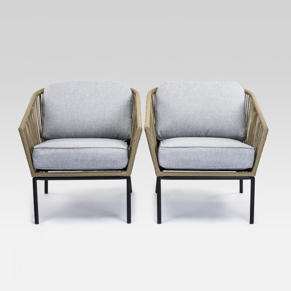 Standish 2pc Patio Club Chair Natural/Gray - Project 62 | Target