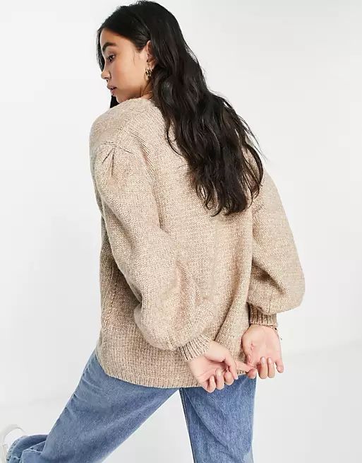 ASOS DESIGN chunky oversized cardigan in taupe | ASOS (Global)