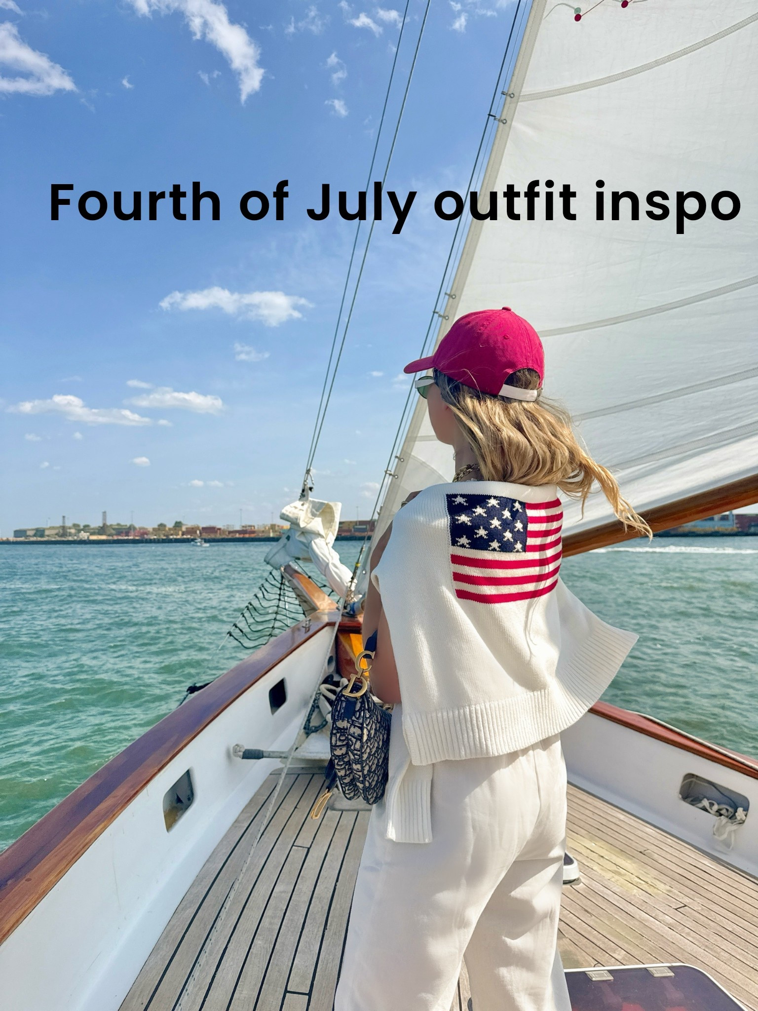Fourth of July outfit idea! Linen pants and top with American flag sweater and red American flag hat 

#LTKSeasonal #LTKStyleTip #LTKFindsUnder50