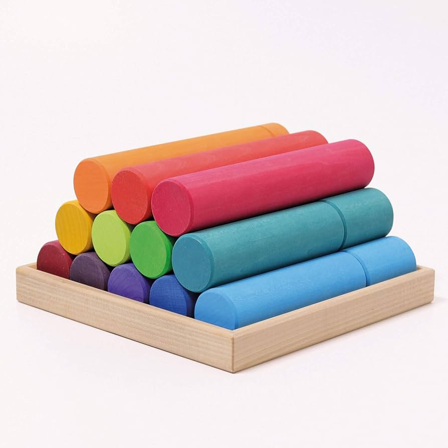 Grimm's Spiel und Holz Design Large Construction Rollers Rainbow | Amazon (US)