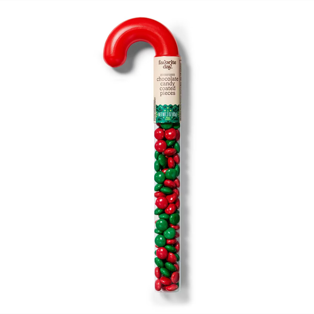 Christmas Chocolate Gems Filled Candy Cane - 3oz - Favorite Day™ | Target