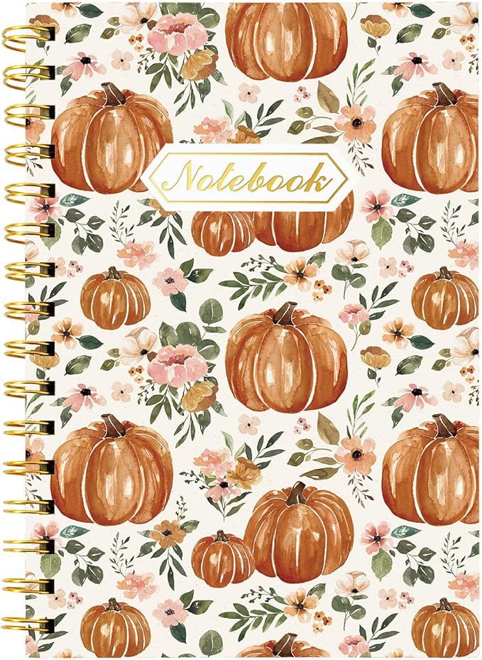 Fall Spiral Journal Notebook 80 Sheets A5 Autumn Floral Pumpkin College Ruled Notebook Strong Twi... | Amazon (US)