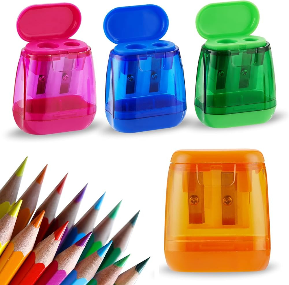 Sonuimy Pencil Sharpeners, 4 Pcs Pencil Sharpeners Manual,Dual Holes Compact Colored Handheld Pen... | Amazon (US)