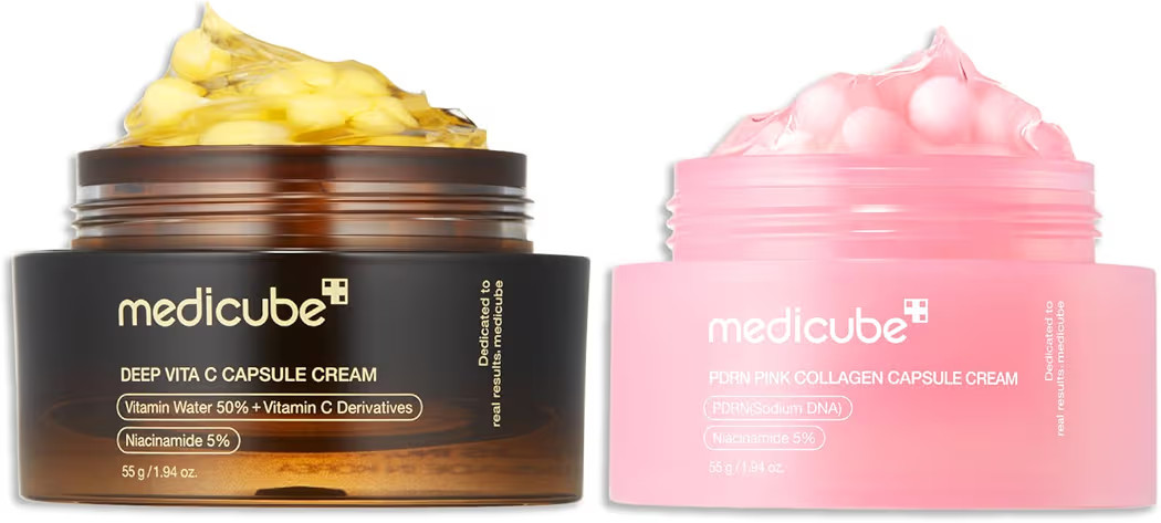 medicube Uneven Skin & Firm Duo: Deep Vitamin C Golden Capsule Face Moisturizer and Salmon DNA PD... | Amazon (US)