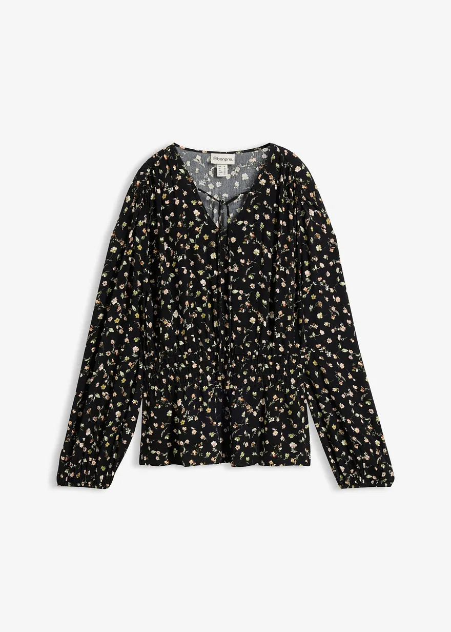 Leodruck Bluse mit sch\u00f6ner Taillenbetonung durch Raffung - Damen | Bonprix DE