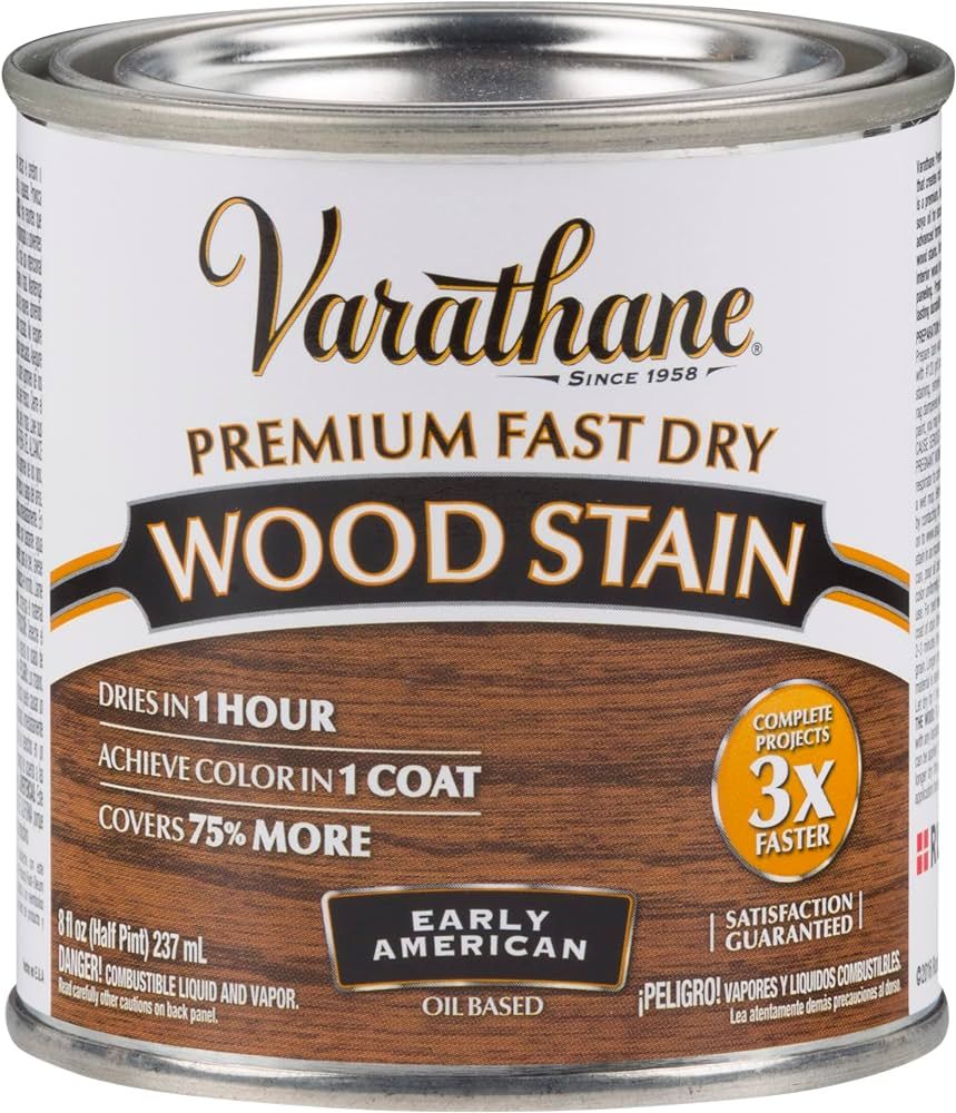 Varathane 262024 Premium Fast Dry Wood Stain, Half Pint, Early American, 8 Fl Oz | Amazon (US)