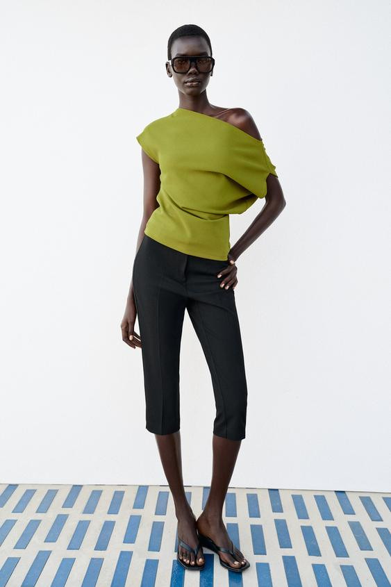 Zara - Asymmetric Top - Green - S - Woman | Zara US
