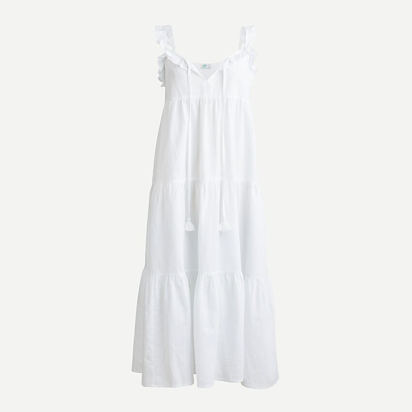 Cotton-linen tiered maxi dress | J. Crew US