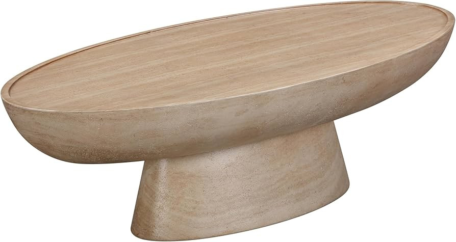 Eclipse Textured Faux Travertine Indoor/Outdoor Coffee Table | Amazon (US)
