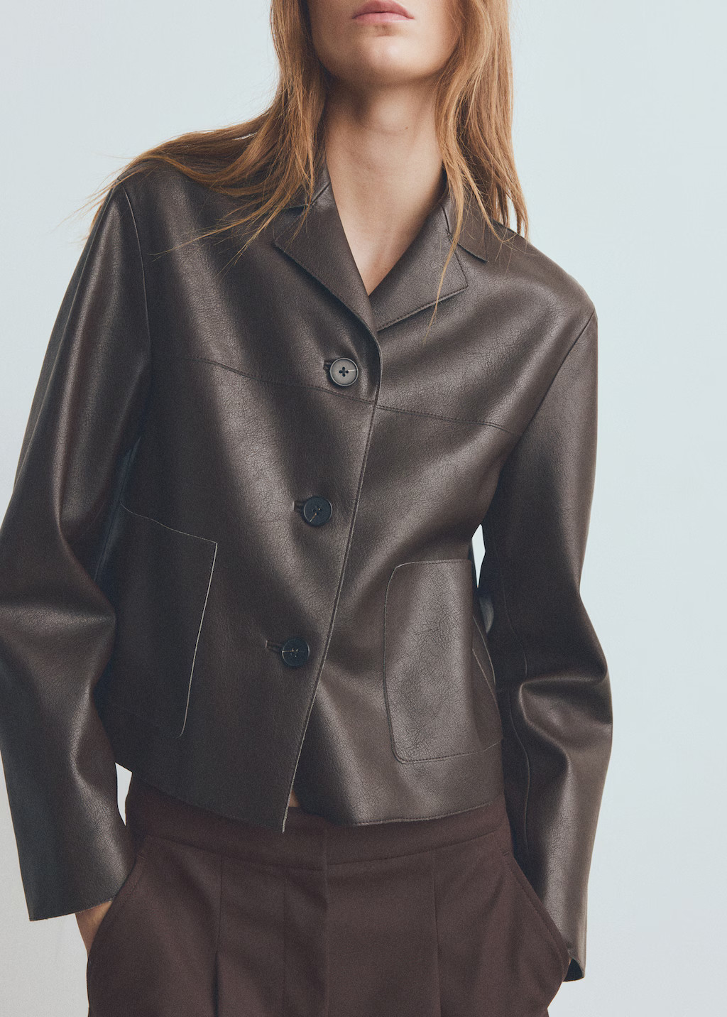 Faux-leather jacket with pockets | Mango (US/MX/AU)