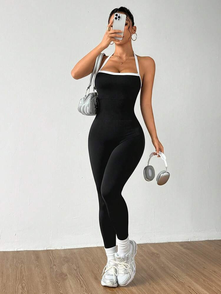 Dewbera 2025 Sexy Backless Women's Camisole Elastic Spaghetti Strap Summer Sportswear Casual Vacation Outfit | SHEIN