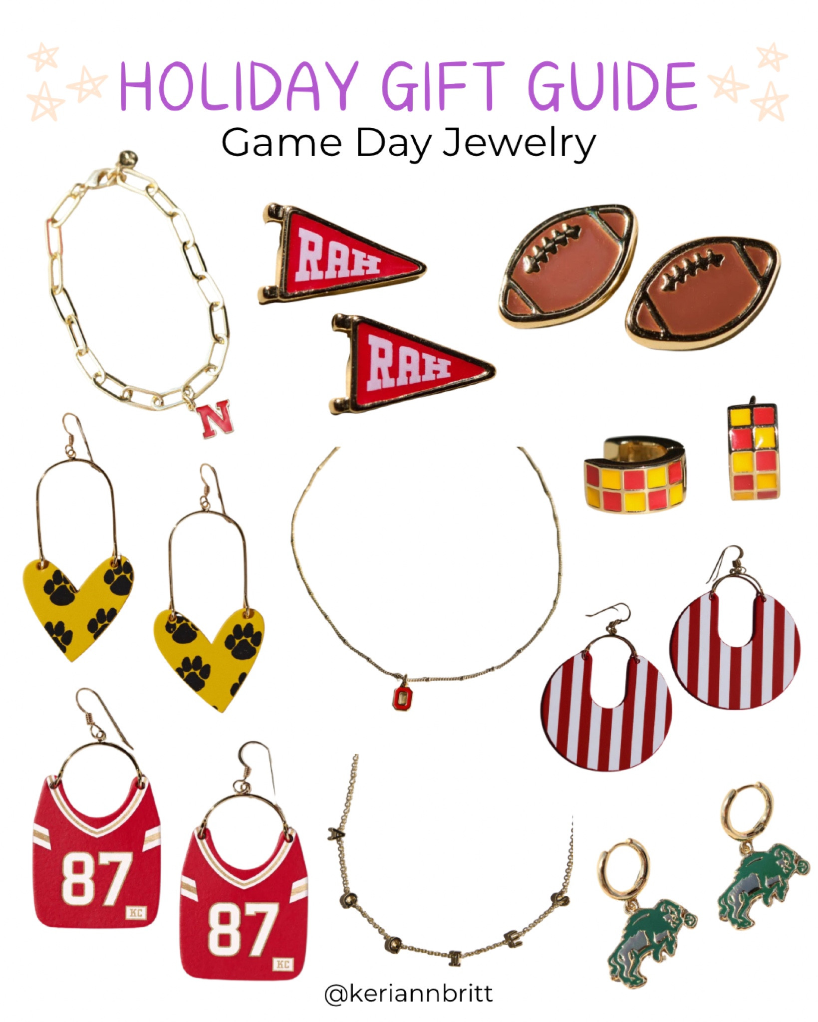 Game Day Jewelry - perfect gifts  for football fans, sports fans, college students and more!

#ad #nickelandsuede @nickelandsuede / football jewelry / sports jewelry / game day / college game day / The Ohio State University / Christmas gift idea / holiday gift / Kansas City chiefs / mizzou / Nebraska cornhuskers / football 

#LTKSeasonal #LTKGiftGuide #LTKU