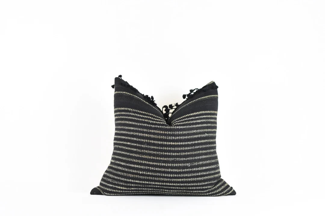 Chandler Navy - Navy blue almost black silk pillow cover | Etsy (US)