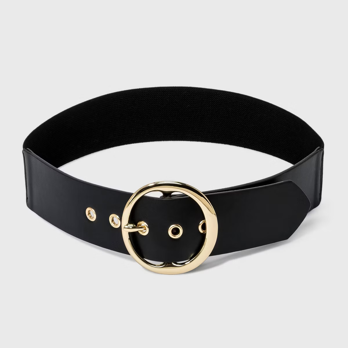 Women's Round Stretch Buckle Belt - A New Day™ Black | Target