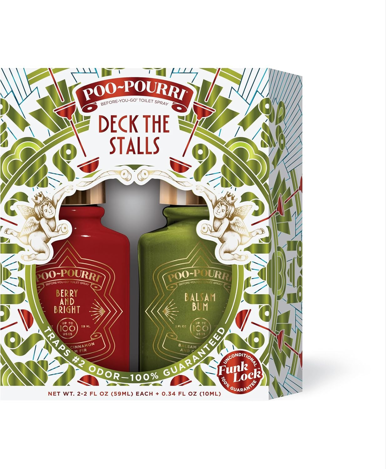 Poo-Pourri Deck The Stalls Gift Set, Berry and Bright 2 Fl Oz and Balsam Bum 2 Fl Oz - Cranberry,... | Amazon (US)