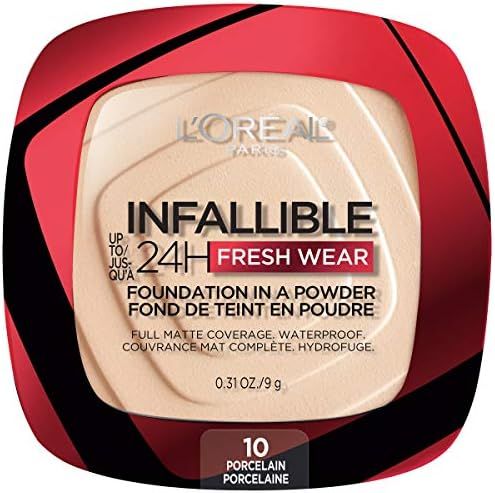 L'Oreal Paris Makeup Infallible Fresh Wear Foundation in a Powder, 010 Porcelain, 0.31 Fl Oz | Amazon (US)