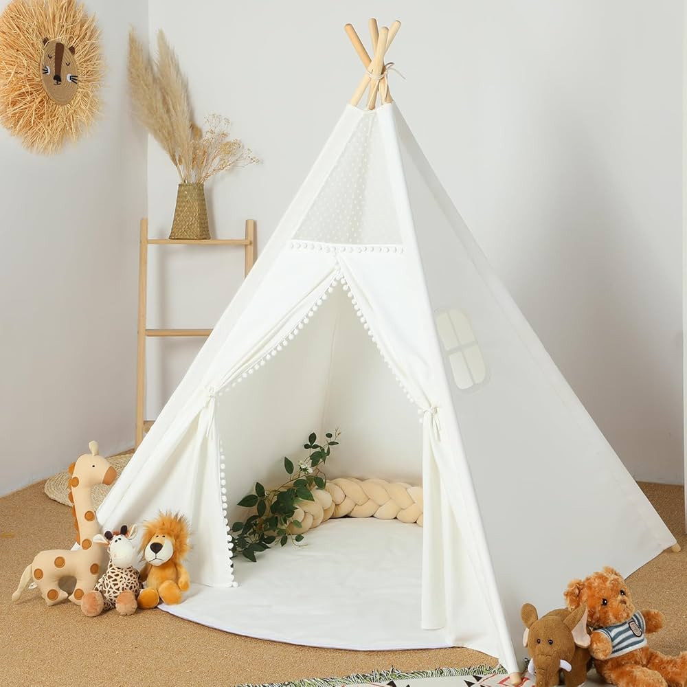 wilwolfer Kids Teepee Tent for Girls or Boys with Carry Case, Foldable Play Tent for Kids or Toddler Suit for Indoor and Outdoor Play, Protable Kids Playhouse Children Tent | Amazon (US)