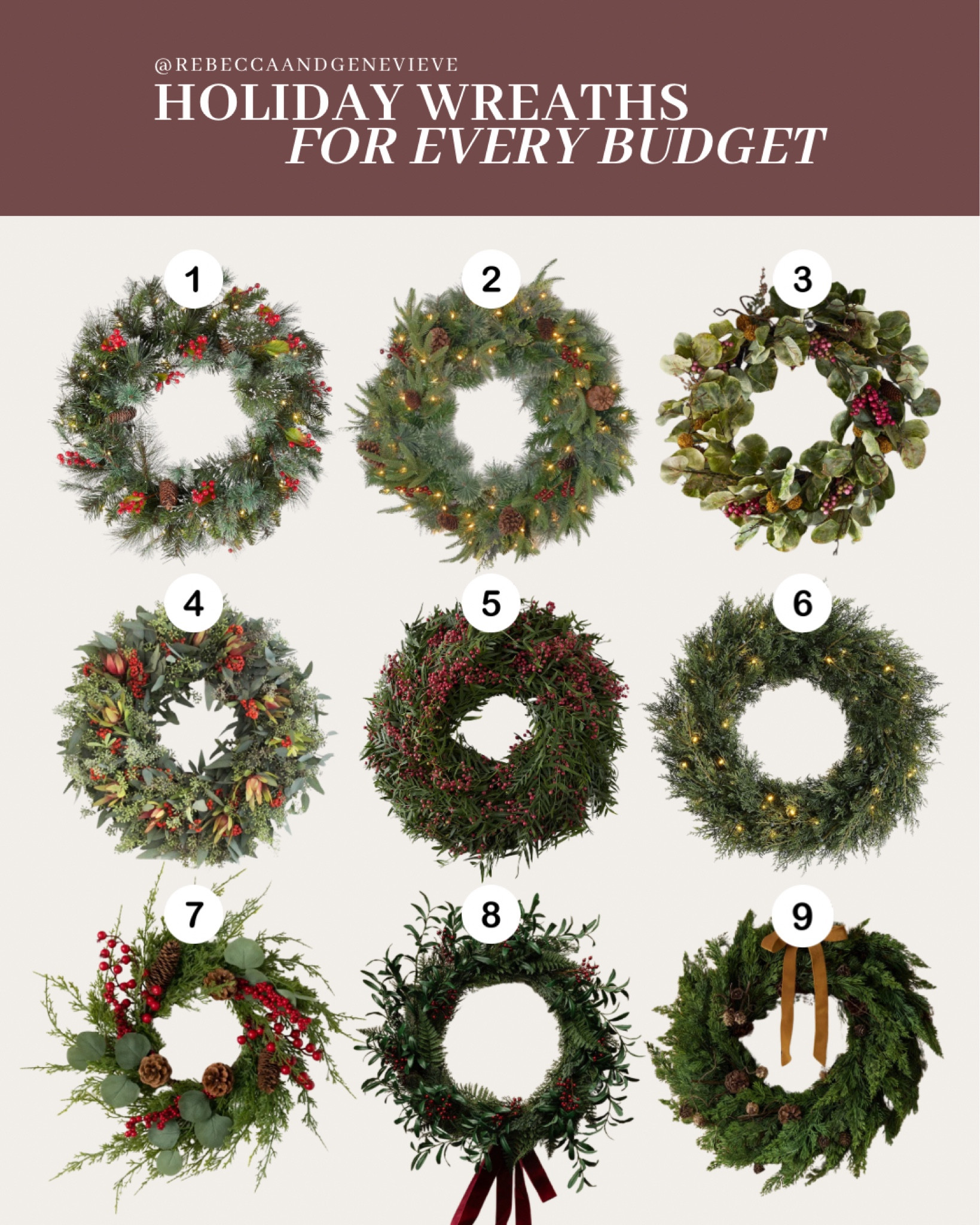 Holiday wreaths for different budgets 🎄
-
Holiday decor. Christmas decor  

#LTKHome #LTKHoliday #LTKFindsUnder100